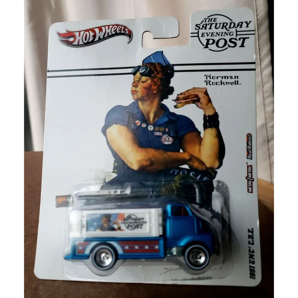 2012 Hot Wheels 1951 GMC C.O.E. Blue Nostalgic Brands Saturday Evening Post WWRR
